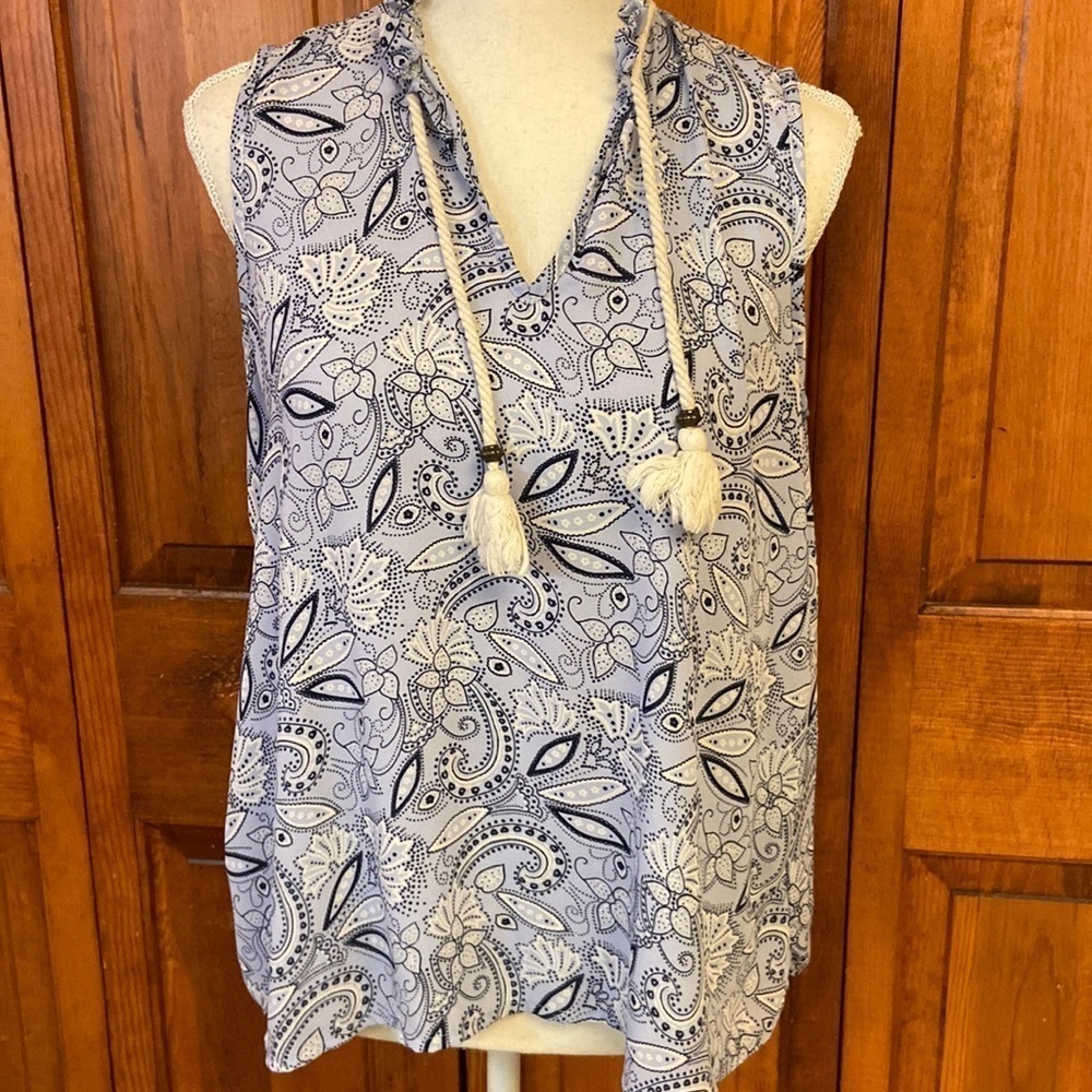 Wishful Park Sleeveless Paisley Print Top